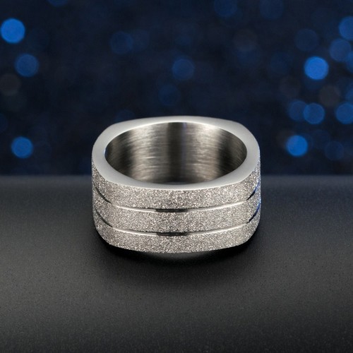 Anillo cuadrado de acero titanio regalo para hombre banda mate plata/oro/negro 9,5 mm talla 7-12 - Imagen 8 de 15