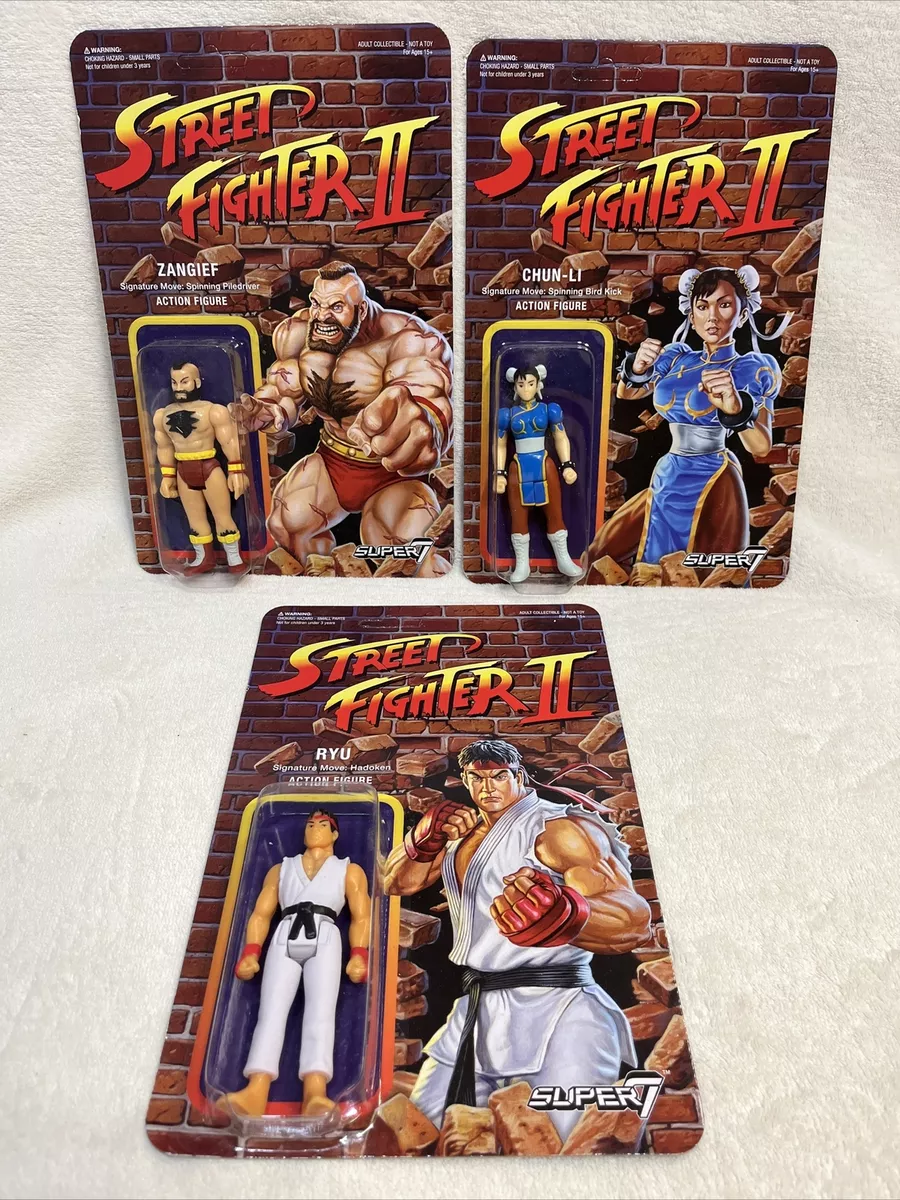 Super7 Reaction Street Fighter 2 MIB Lot - Ryu, Chun-li, Blanka