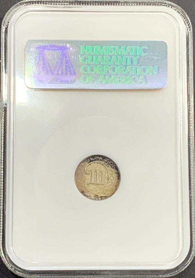 1852 United States Silver 3 Cent Piece (Trime) NGC MS63, old holder - Image 2 of 4