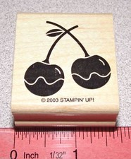 Chocolate Covered Cherries Rubber Stamp Stem  Leaf by Stampin Up Oh So Sweet
