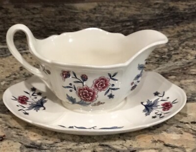 WEDGWOOD ENGLAND WILLIAMSBURG POTPOURRI 7KD510 GRAVY SAUCE BOAT ATT LINER UNUSED