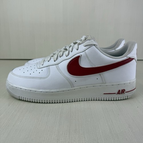 Nike Air Force 1 Low Shoes A02423-102 White/Red Leather Mens US 11.5 - Picture 3 of 11