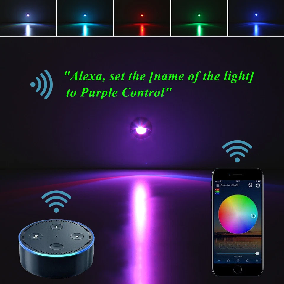 10-50x 26mm WIFI Controller RGB LED Deck Lights Kit IP67 LED Deck Lights Garden - Image 4 of 4