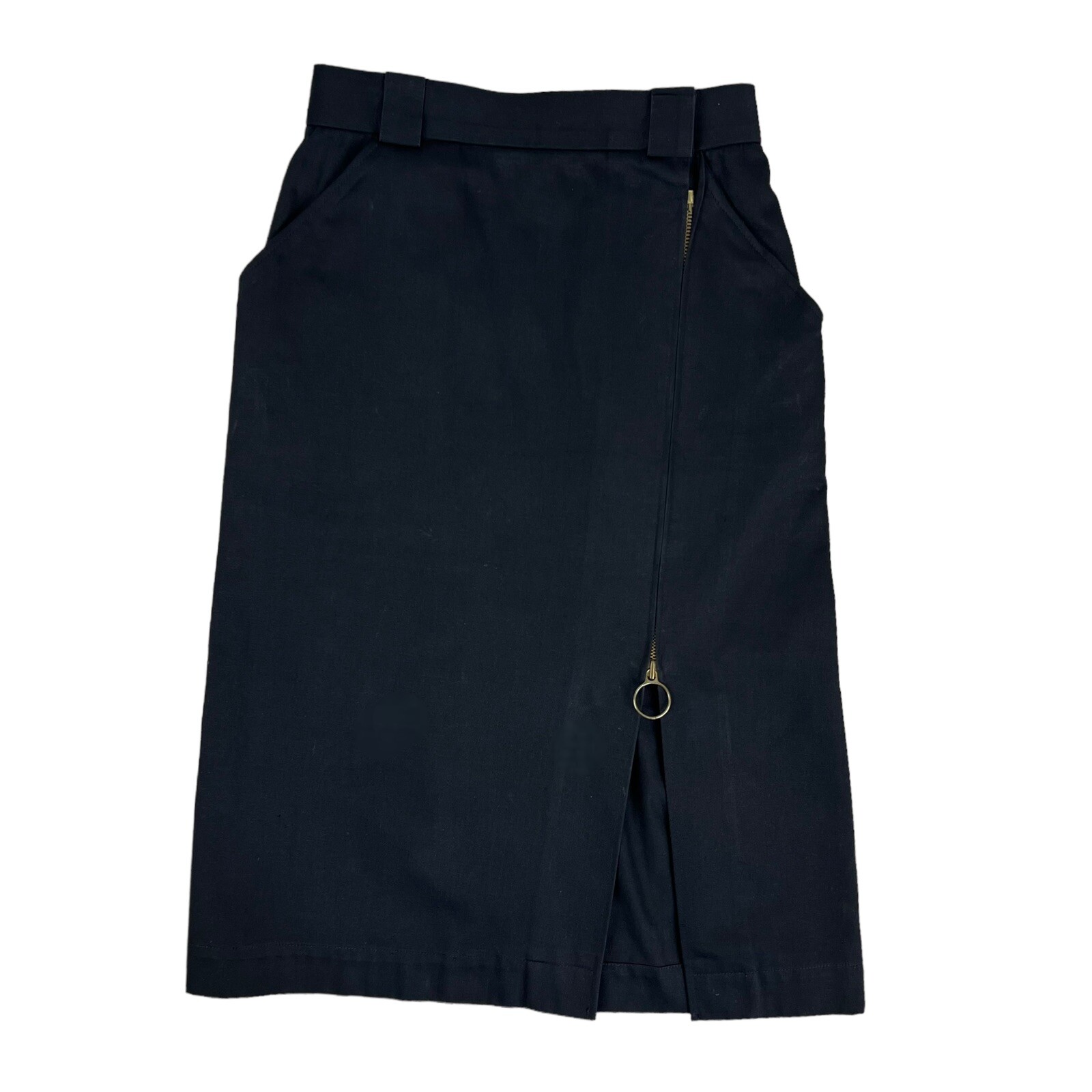 Gonna a matita vintage Yves Saint Laurent Rive Gauche nera spacco zip anteriore taglia 40 XS