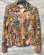 Mila & Milan Womens S Multicolor Print Tiered Full Zip Jacket Lightweight