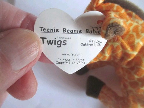 Ty Teenie Beanie Babies - McDonalds Toy - 'Twigs' Giraffe sof RARE 1993 - Picture 7 of 9
