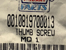 Hobart Thumb Screw PN 00-108197-00013 NIB / New in Bag Genuine OEM NOS Slicer