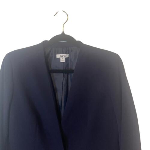 Bar III Size 4 Navy Blue Career Wear Office Viscose Blend One Button Blazer - Picture 2 of 10