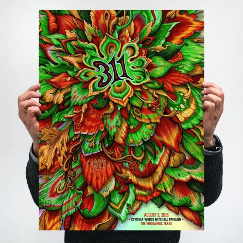 NC Winters 311 GREEN FOIL Poster Woodlands TX Signed Print Concert Show RARE /15