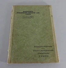 Catalogo Parti / Elenco Ricambi Deutz Motore Diesel F 4 M 516 Aggiornato 04/1947