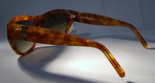 ORIGINAL VINTAGE CATSEYE COURREGES SUNGLASSES TORTOISE - Picture 2 of 3