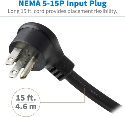 12-Outlets Rackmount PDU Power Strip with 15ft Cord - 1U Mountable Solution - Picture 11 of 11