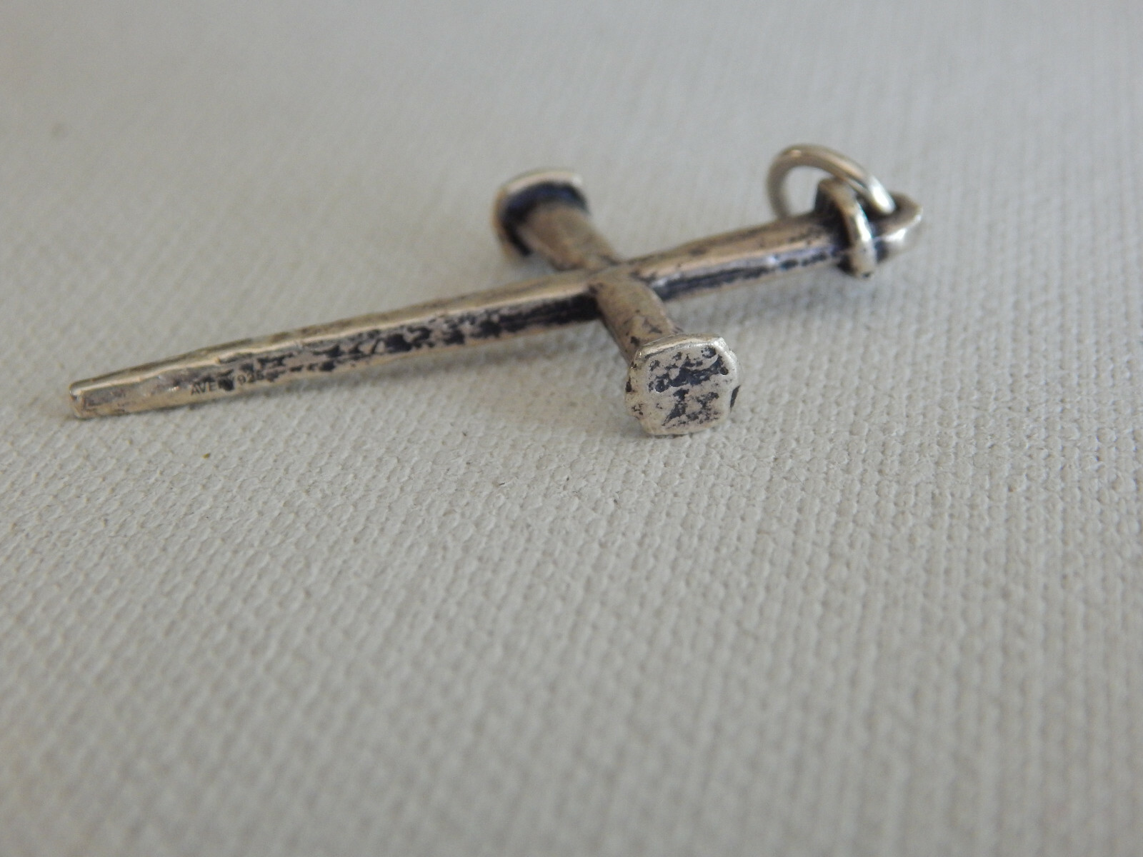James Avery Sterling Silver Nail Cross Pendant 1 3/4 Gem