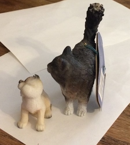 2 Rascal Cats-Siamese by Paradise & Big 3" Grey Furry Cat by Target - Picture 2 of 4