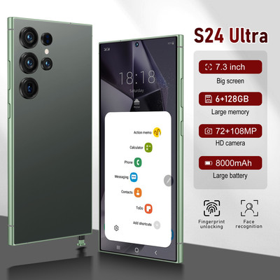 New S24 Ultra 5G Smartphone 7.3  Dual SIM Unlocked Android Mobile Phone 6G+128GB