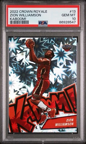 🔥🔥🔥 2022 Crown Royale ZION WILLIAMSON KABOOM! #13 SP 💎 PSA 10 GEM MINT 💎