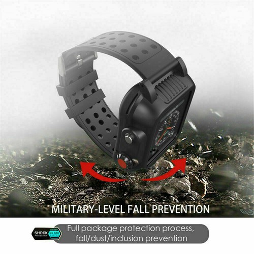 Waterproof Case with Band Strap For Apple Watch Series 6/5/4/3/SE 44/40/42/38MM - Picture 2 of 8