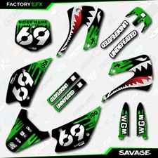 Green Savage Camo Racing Graphics Kit fits Kx100 05-13 Plates Kx 100 2005-2013