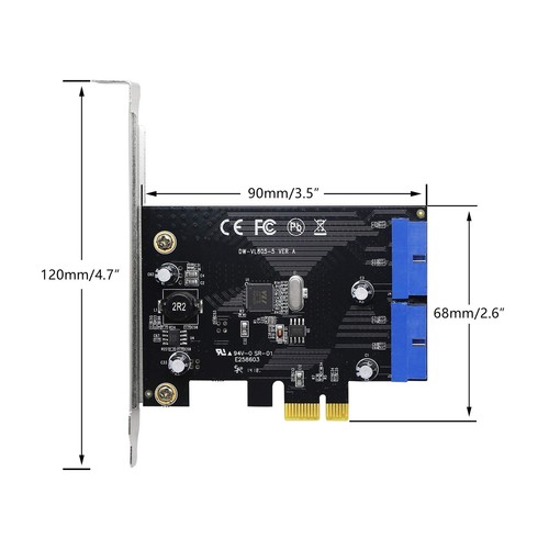 SINLOON PCI Express vers double carte USB 3.0 19 broches PCI-e vers adaptateu... - Photo 4/7