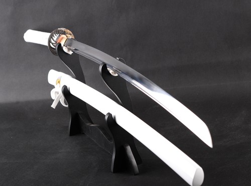 40'' Elegant White Combat Ready T9 Katana Sharp Japanese Samurai Sword No Hamon - Picture 10 of 10