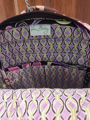 Vera Bradley Purple Punch Quilted Backpack Purple Flowers  display picture 2
