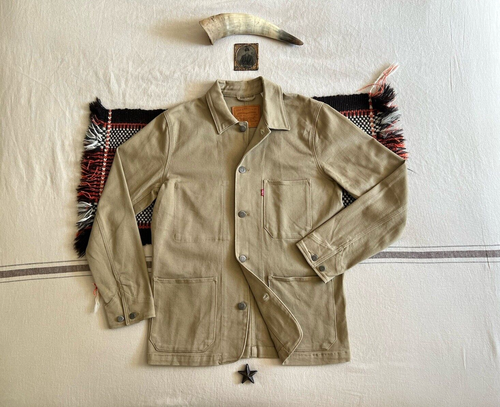 Levi's Engineer Chore Jacke M Neu Brandneu ohne Etikett Lok Eisenbahn Utility Beige Twill - Bild 1 von 19