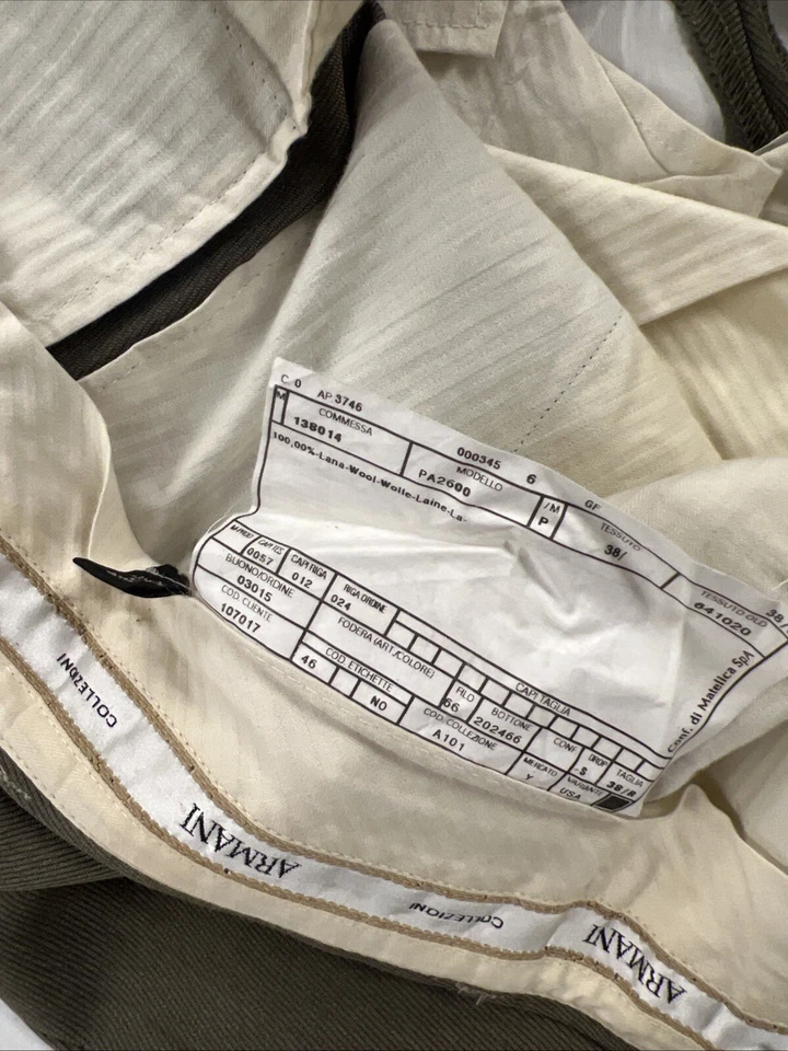 Calça social masculina Armani Collezioni cinza marrom lã maciça 35X27 $195 - Imagem 4 de 4