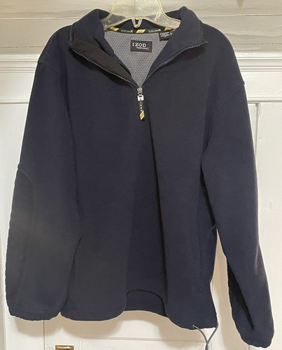 Izod Men’s. PerformX Pullover Fleece Dark Blue 1/4 Zip Golf 2 Pockets Medium M - Picture 2 of 8