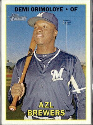 2016 Topps Heritage Minor League Demi Orimoloye AZL Brewers #109  3 Card Lot