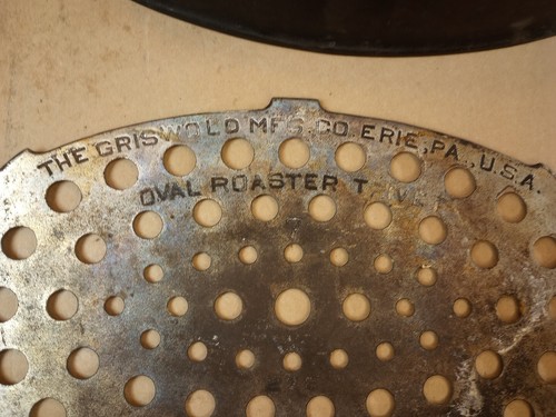 Griswold No. 7 Oval Roaster Dutch Oven Cast Iron 647 & 648A Lid with 276 Trivet - Picture 9 of 18