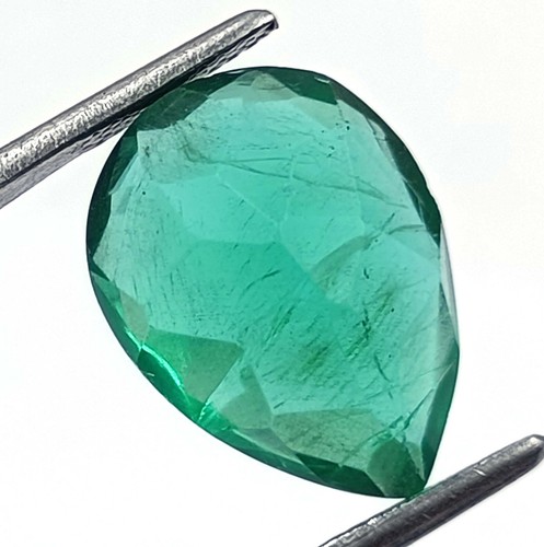 Lab-Created Green Emerald 8.60 CT Pear Cut EGL Loose Gemstone 5ARM - Picture 4 of 4