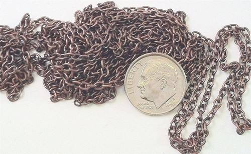 Cadena a granel de cable fino de acero acabado cobre envejecido de 100" con eslabones ovalados de 2x3 mm * - Imagen 3 de 4