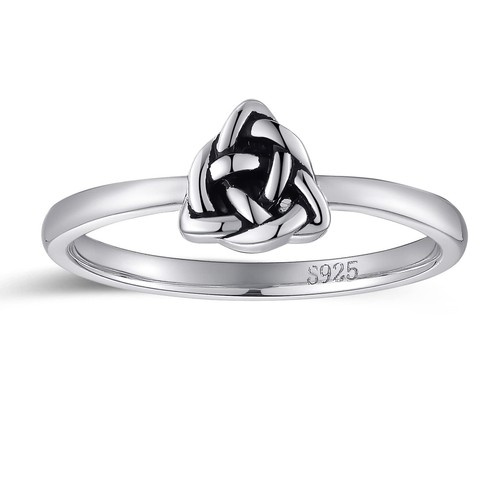 Womens Celtic Knot Rings Simple Rings 925 Sterling Silver Rings Womens Stacking
