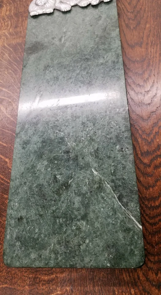 Arthur Court Rabbit Bunny Green Marble Cheese Cutting Board Serving Tray 1986 - Image 3 of 4