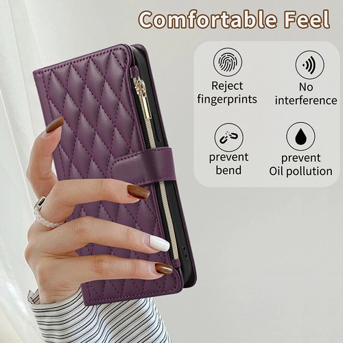 Leather Zipper Women Card Flip Wallet Phone Case Cover For iPhone 16 Pro Max 15 - Picture 31 of 77
