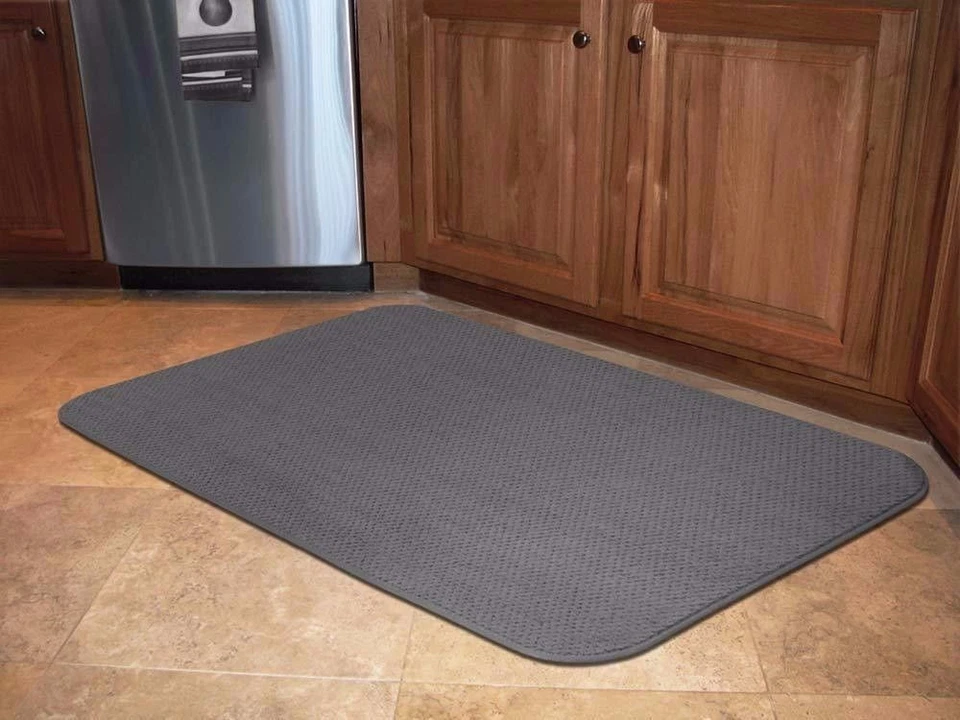 SKID-RESISTANT RUG living area carpet kitchen floor mat GRAY - Image 4 of 4