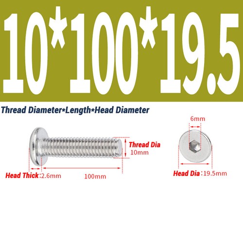 5/10pc M2-M12 A2 Allen Hex Hexagon Socket Ultra Thin Flat Wafer Head Screw Bolt - Picture 134 of 151