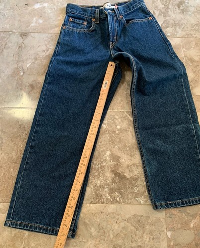 Levi's Youth 569 Sz 9 Regular Loose Straight Mid Rise Denim Jeans Pants Baggy - Picture 4 of 7