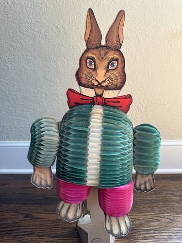 C 1930 Bailando CONEJITO DE PASCUA TROQUELADO TEJIDO PANAL PETER RABBIT decoración - Imagen 2 de 12
