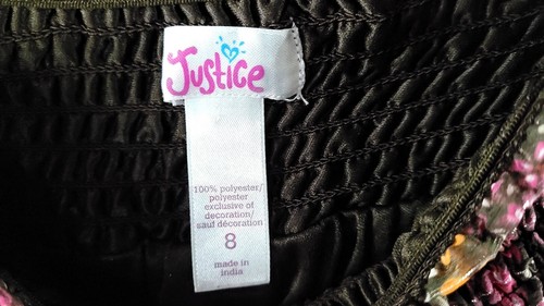 Justice Floral Flowy Peasant Hi Low Skirt Girls Size 8 Elastic Waistband Brown - Picture 5 of 8