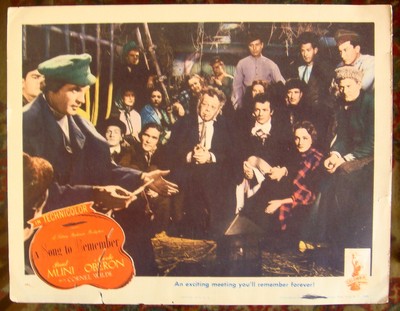 Song To Remember Lobby Card Usa 11x14 Paul Muni Film Movie Poster 1944 F Vf C7 Ebay