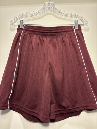 Vintage Teamwork Athletic Wear Men Basketball Gym Short Maroon Polyester Size M - Picture 2 of 8