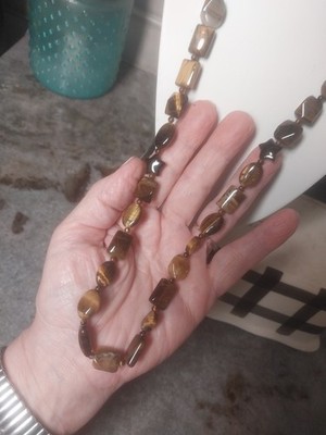 Karis Tigers Eye's Necklace (24 Inches) in Platinum Bond 242.00 ctw