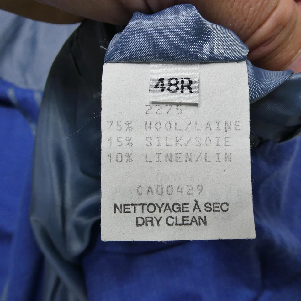 Peter Millar Blazer Mens 48R Blue Wool Silk Linen Sport Coat Jacket Tailored - Image 4 of 4