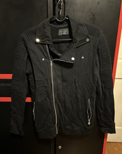 ZARA MAN Mens Black Biker Jacket M 40 Chest F...