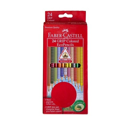 NEW Faber-Castell 24 triangular Colored Eco Pencils Premium Quality