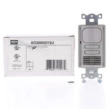 Hubbell AD2000GY2 Gray Occupancy Sensor Switch Adaptive PIR/US 2Circuit 120/277V