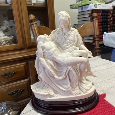  La Pieta  Michelangelo Statue -Replicated Sculpture in Resin -Signed A. Santini