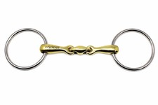 SS Loose Ring Dog Bone Snaffle Horse Bit Copper Mouth Equine Tack 35521