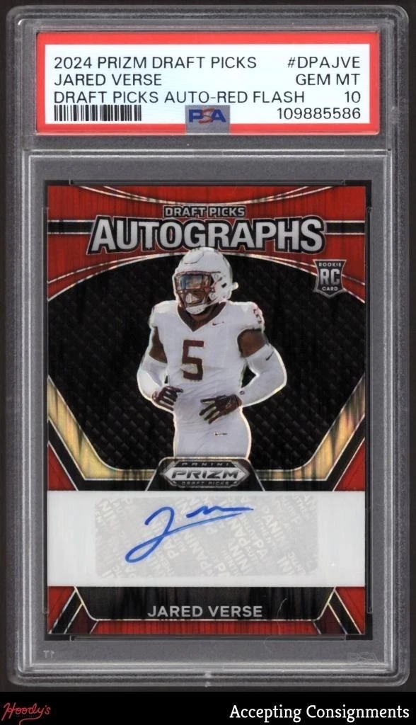 Jared Verse Panini Prizm Draft Picks Draft Picks Autographs #DPAJVE Red Flash